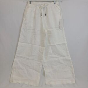 Calypso St Barth Women's 100% Linen Wide-Leg Beach Pants White